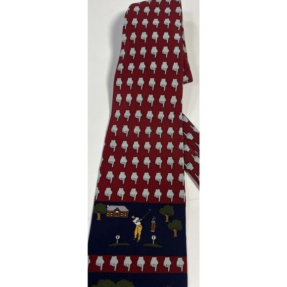 Golf Necktie Vicky Davis Tee Time Golfer Men's Tie 100% Silk Golfer New York - Picture 5 of 5